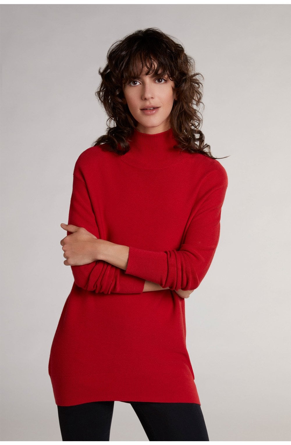 Red Fine Ribbed Knit Jumper