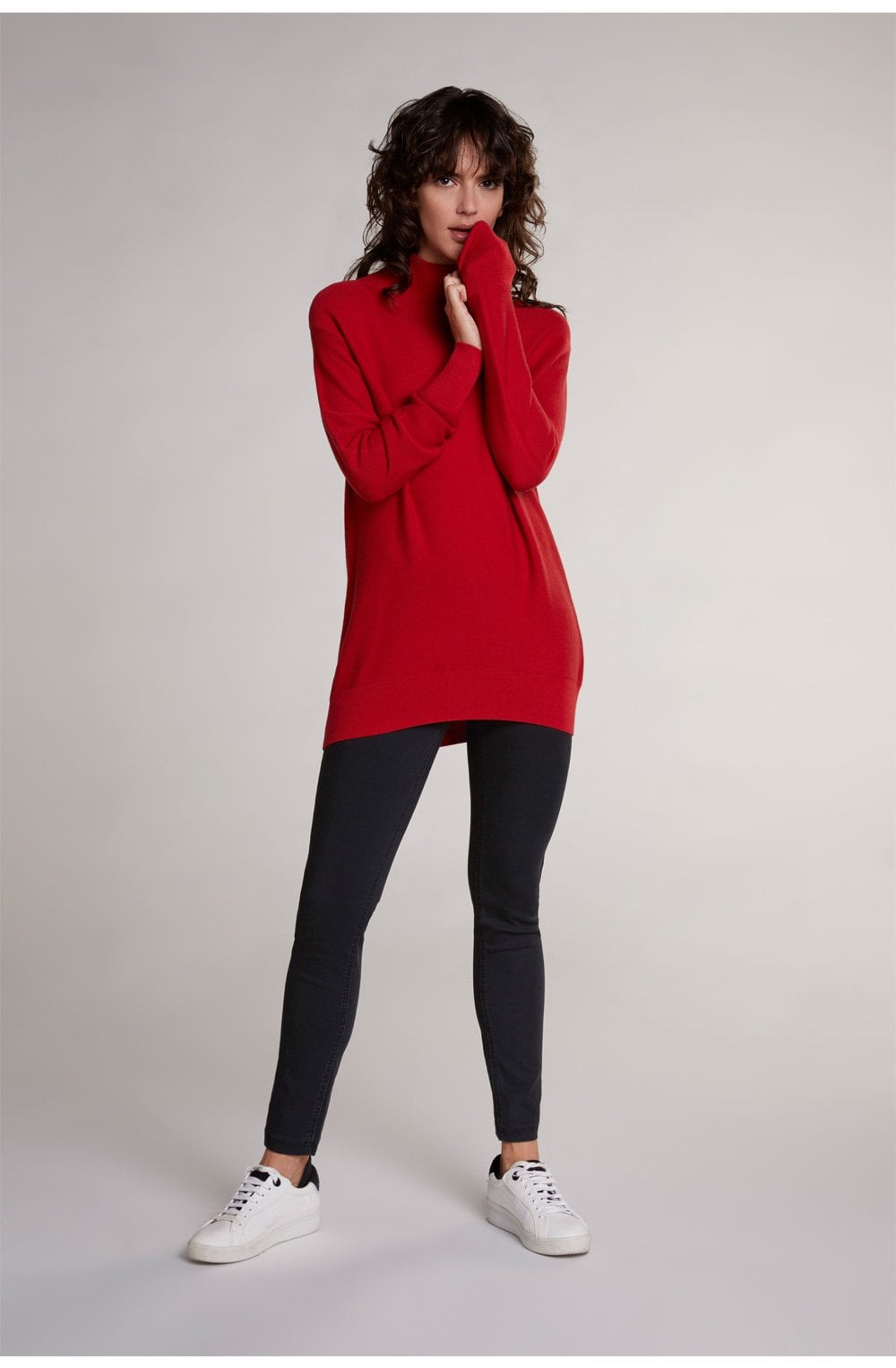 Red Fine Ribbed Knit Jumper