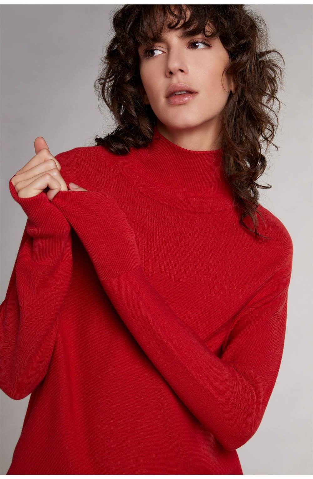Red Fine Ribbed Knit Jumper