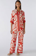 Red Floral Pattern Wide Leg Jersey Trousers
