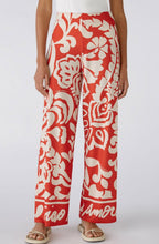 Red Floral Pattern Wide Leg Jersey Trousers