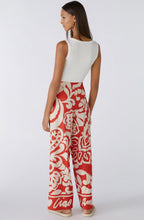 Red Floral Pattern Wide Leg Jersey Trousers