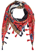 Red Floral Print Scarf