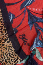 Red Floral Print Scarf