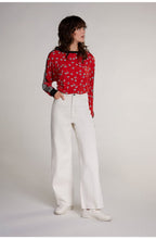 Red Floral Print Top