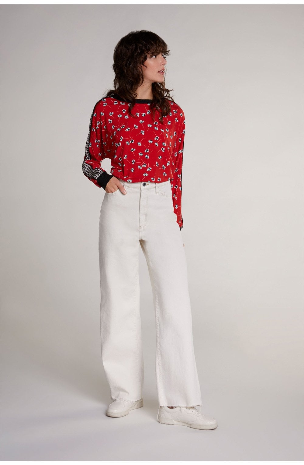 Red Floral Print Top