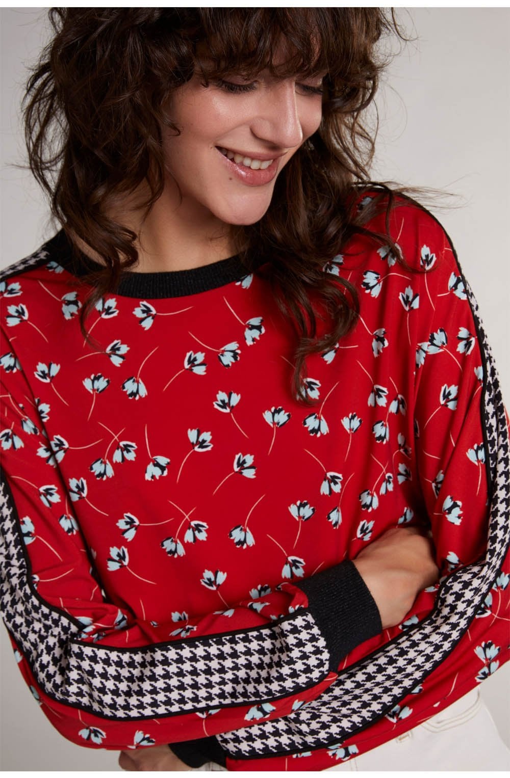 Red Floral Print Top