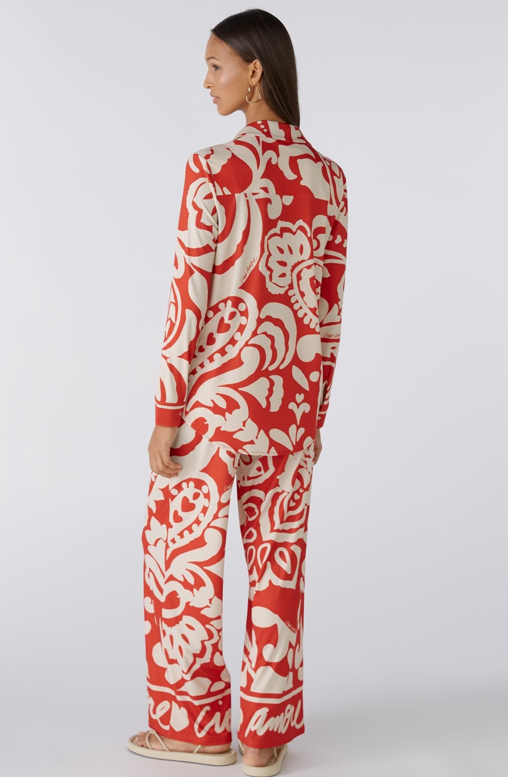 Red Floral Silky Touch Blouse