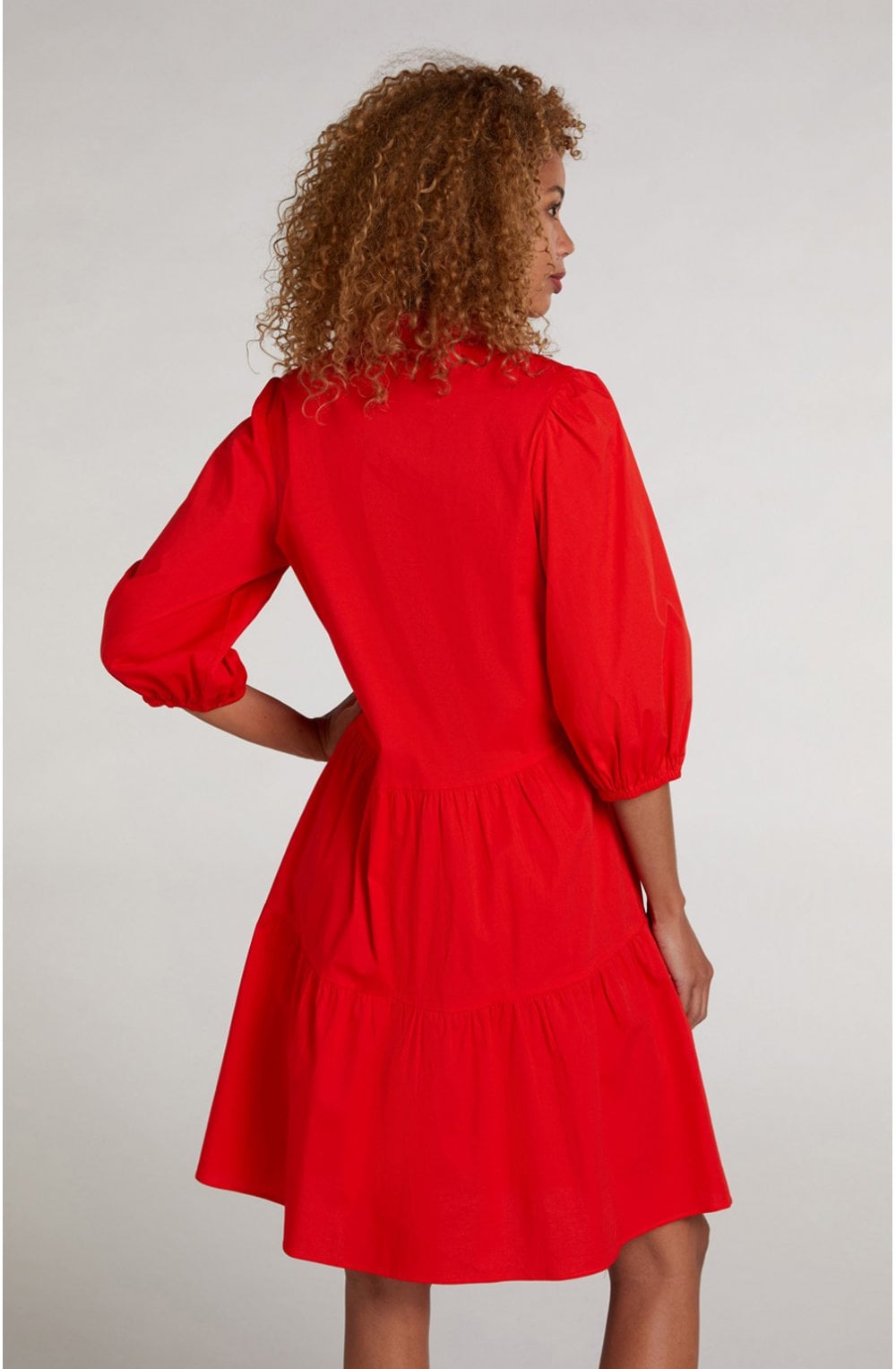 Red Frill Detailed Dress