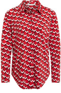 Red Geometric Print Blouse