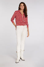 Red Geometric Print Blouse