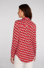 Red Geometric Print Blouse