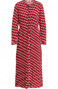 Red Geometric Print Dress