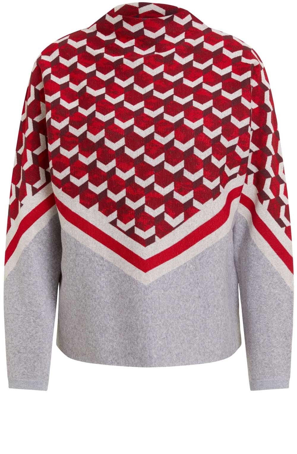 Red Geometric Print Jumper