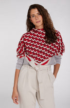 Red Geometric Print Jumper