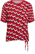 Red Geometric Print Top