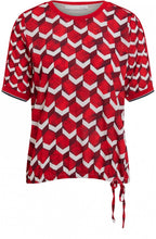 Red Geometric Print Top