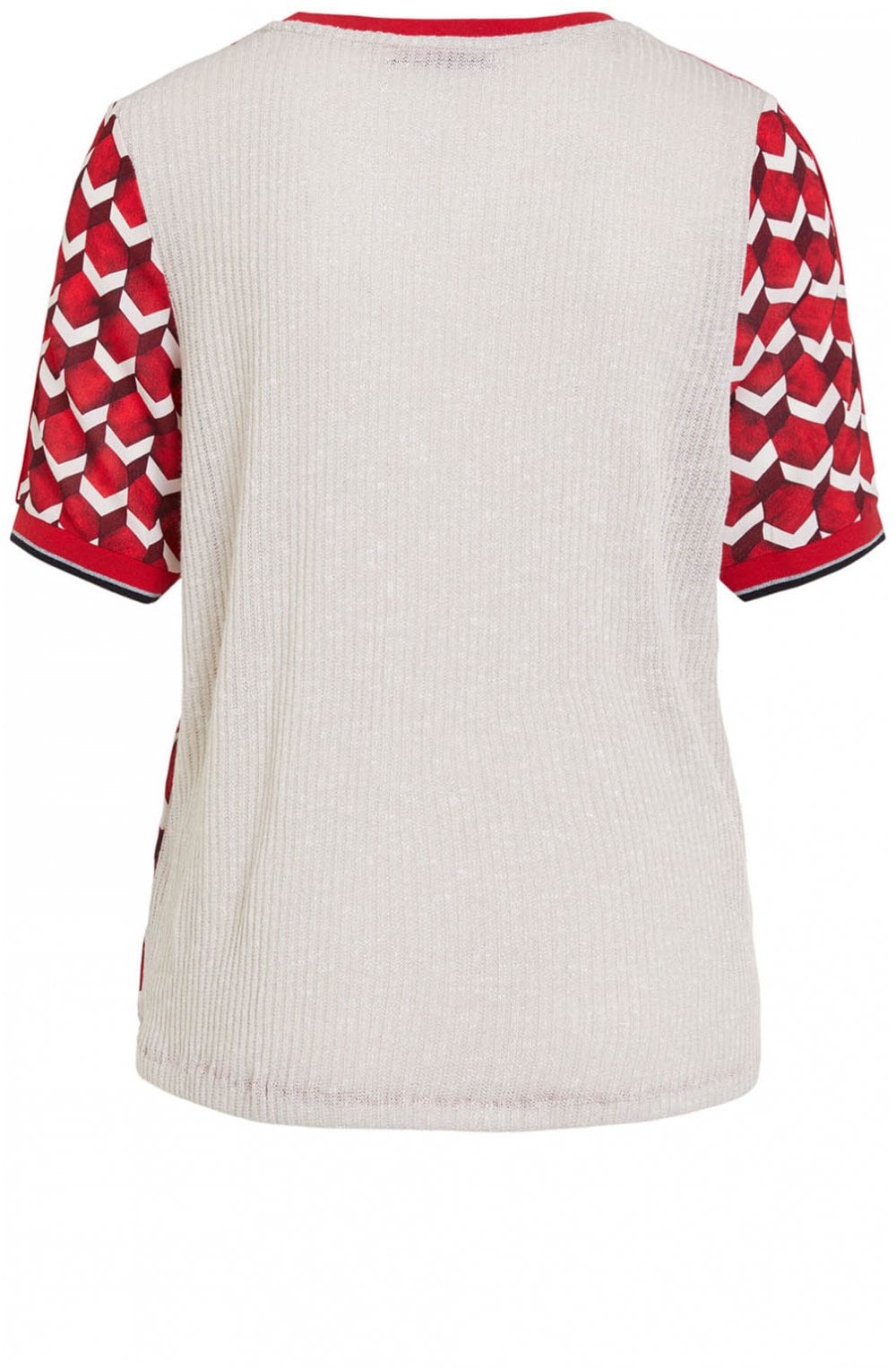 Red Geometric Print Top