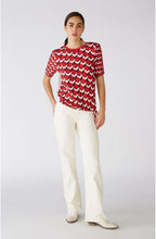 Red Geometric Print Top
