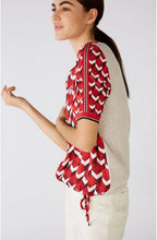 Red Geometric Print Top