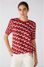 Red Geometric Print Top
