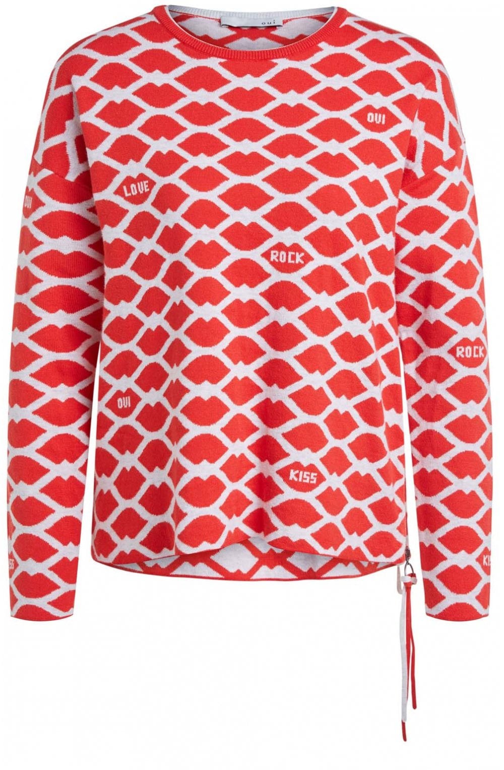 Red & Grey Kiss Design Jumper