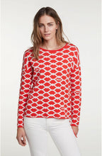 Red & Grey Kiss Design Jumper