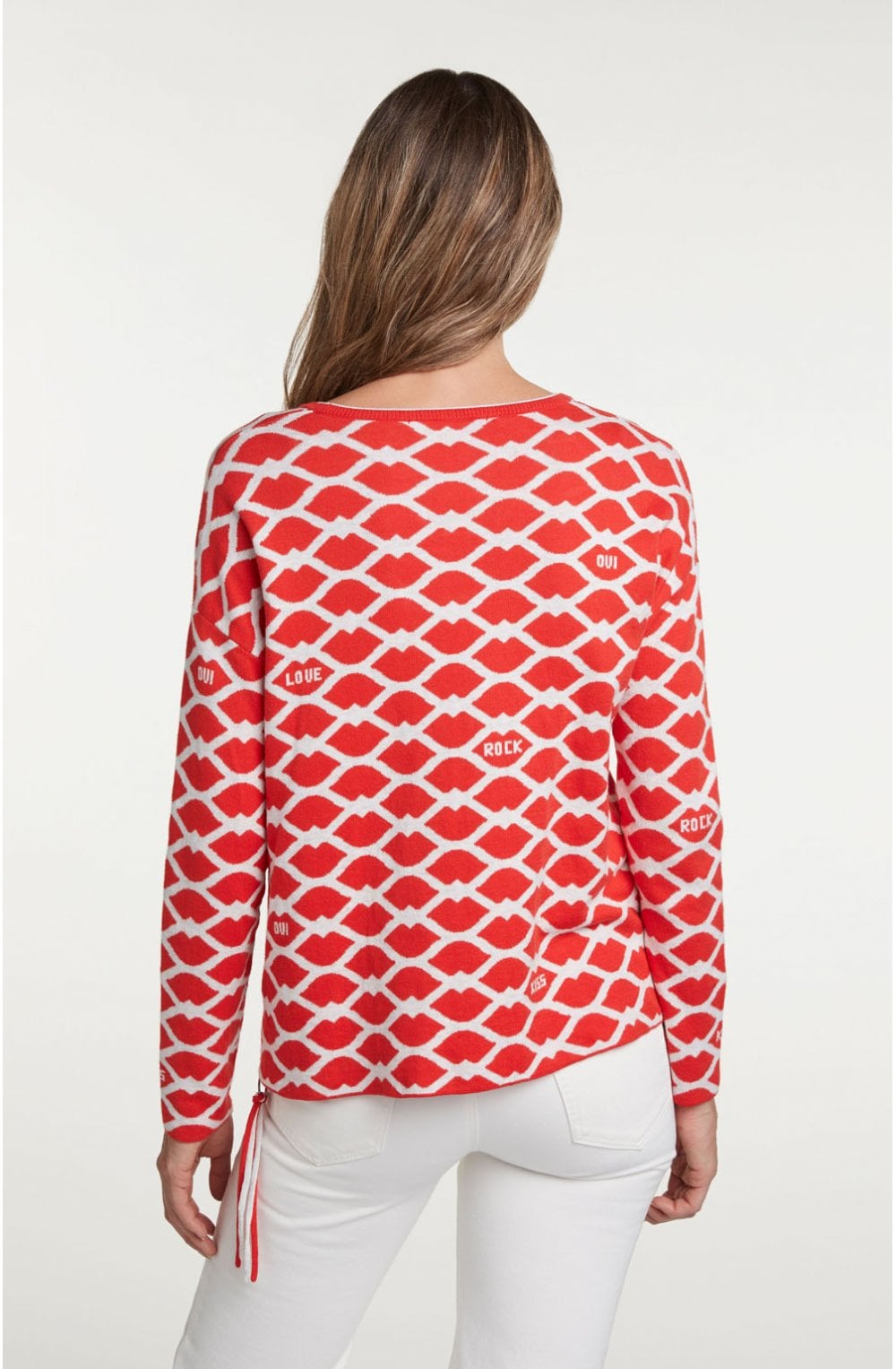 Red & Grey Kiss Design Jumper