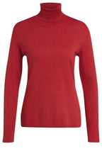 Red Knit Polo Neck Jumper