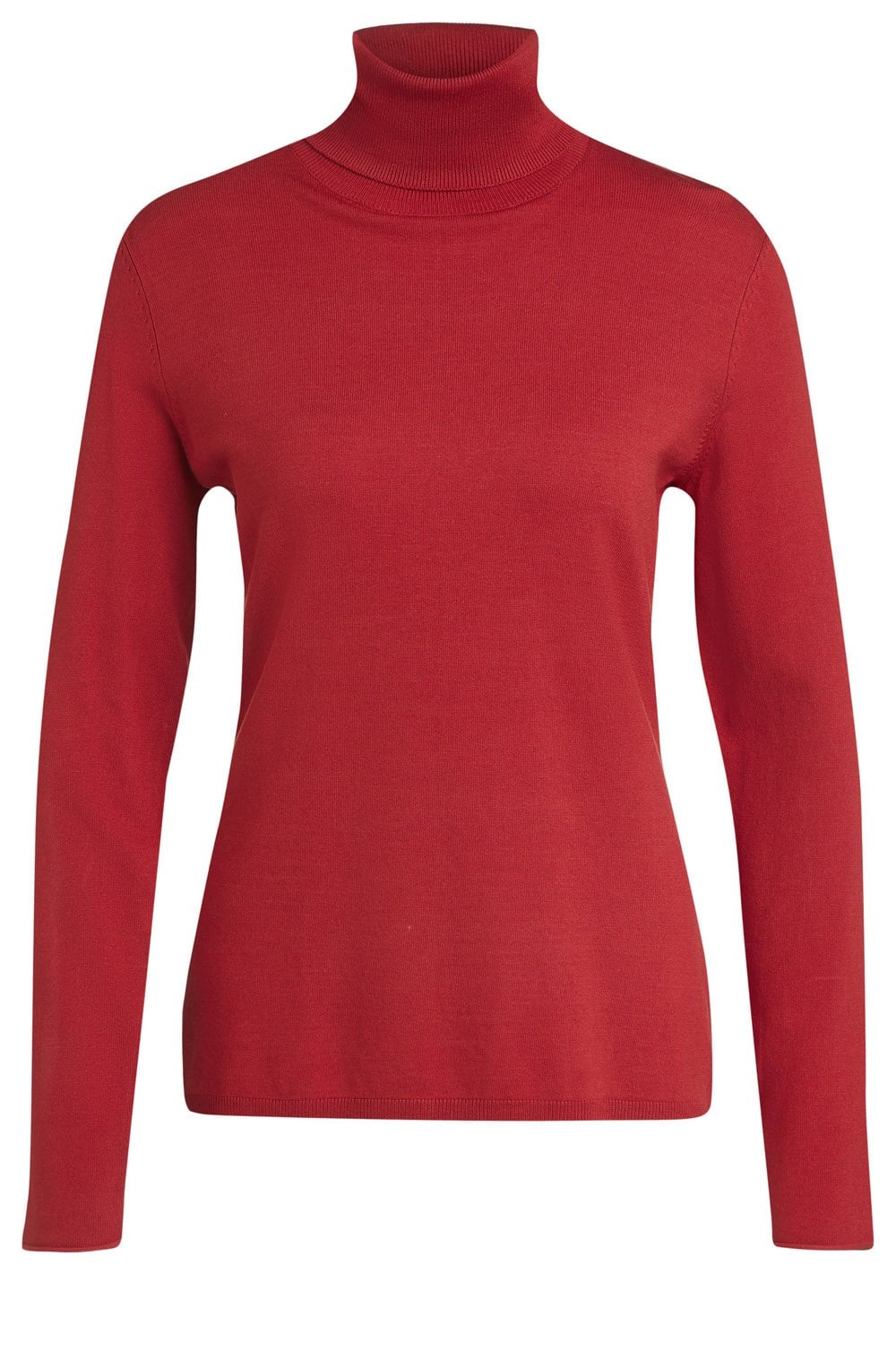 Red Knit Polo Neck Jumper