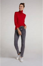 Red Knit Polo Neck Jumper