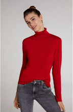 Red Knit Polo Neck Jumper