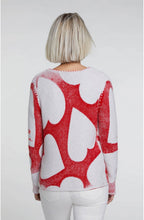 Red & Light Grey Heart Cardigan