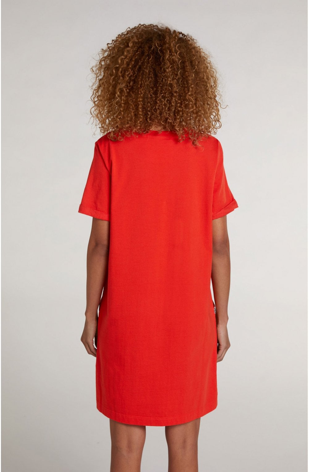 Red Linen Shift Dress