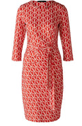 Red Love Heart Draped Waist Dress