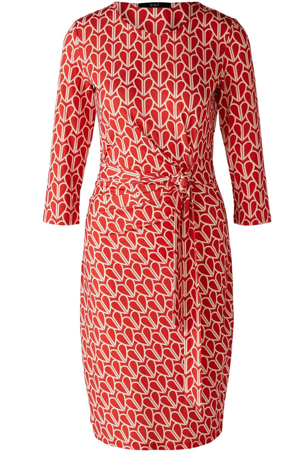 Red Love Heart Draped Waist Dress