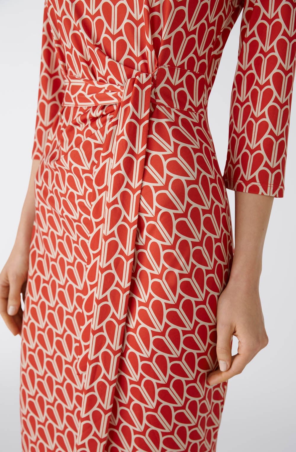 Red Love Heart Draped Waist Dress