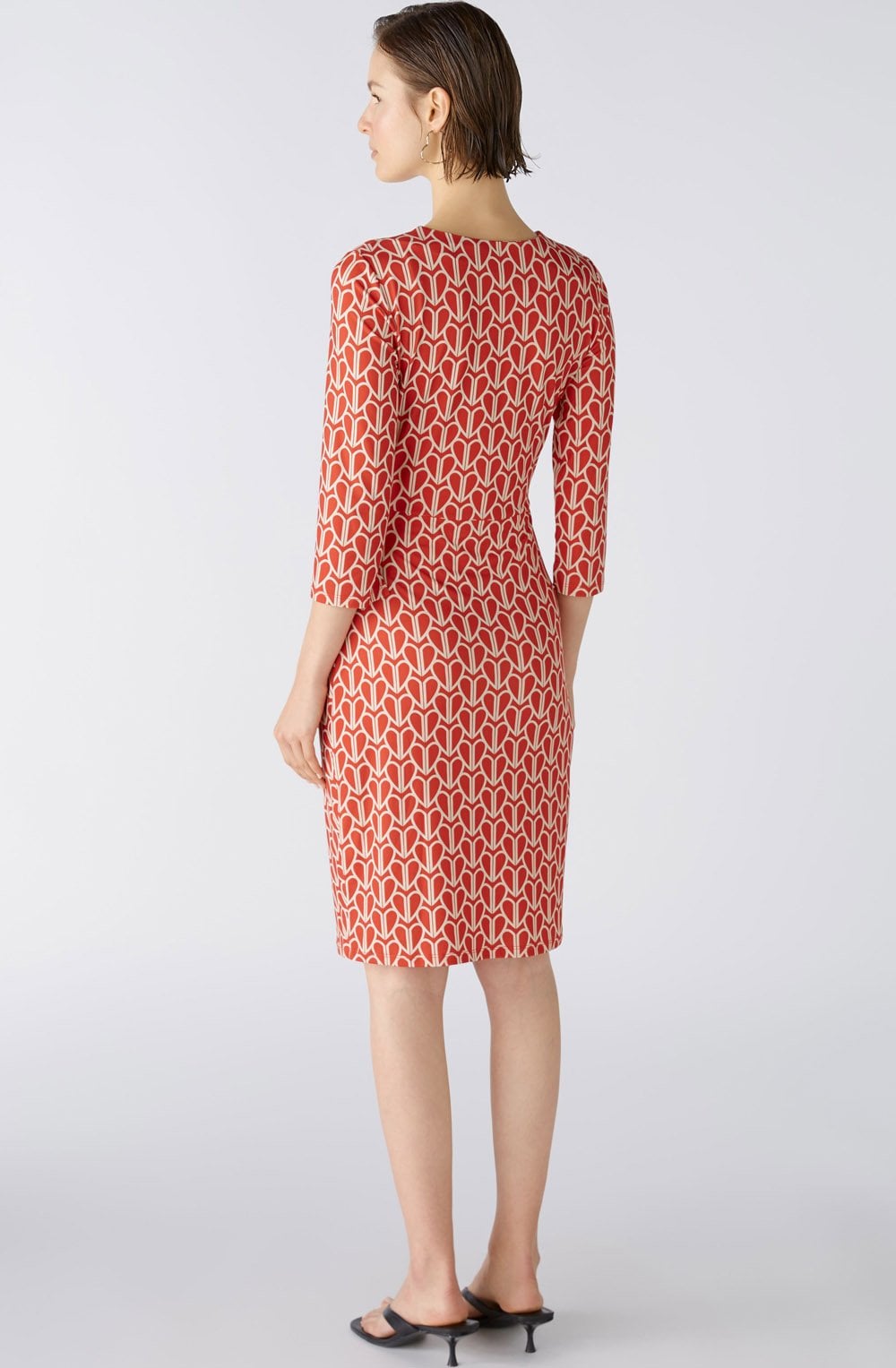 Red Love Heart Draped Waist Dress