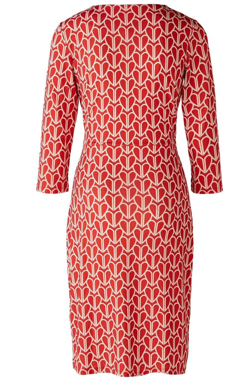 Red Love Heart Draped Waist Dress