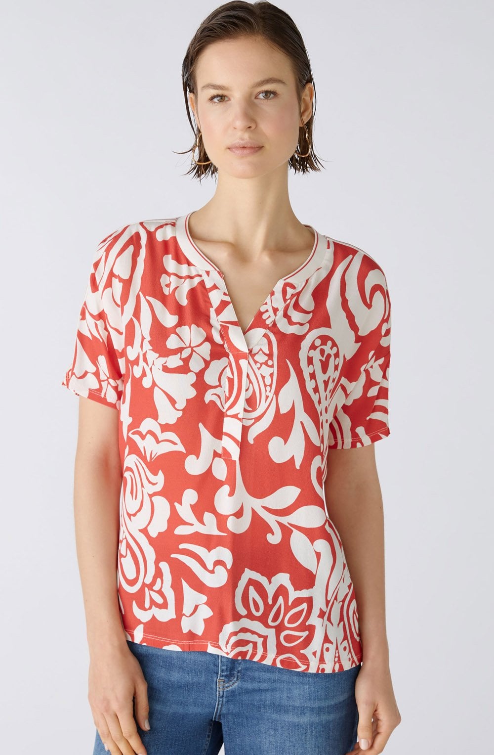 Red Love Letter Bold Print Blouse