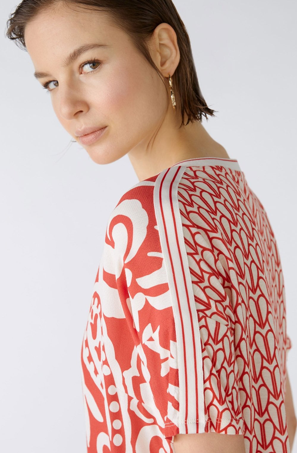 Red Love Letter Bold Print Blouse
