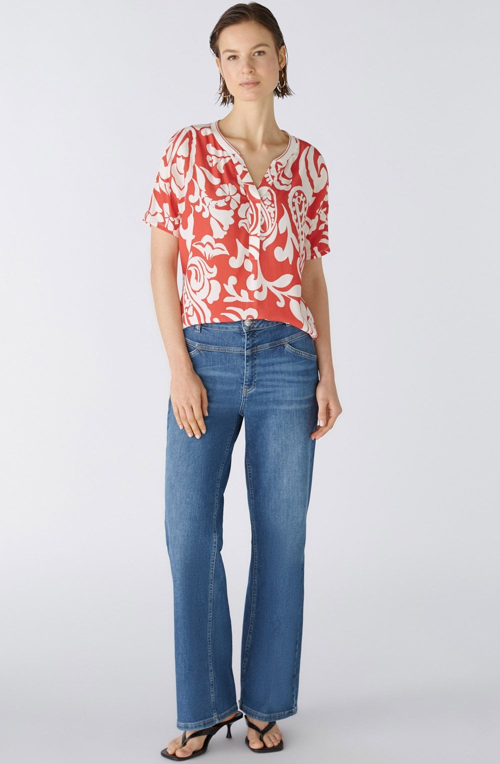 Red Love Letter Bold Print Blouse