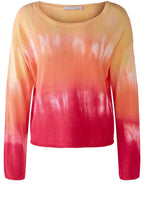 Red Orange Tie Dye Stripe Sweater