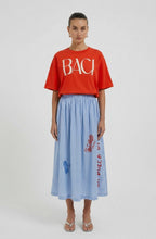 Red Oversized Baci Motif T-Shirt
