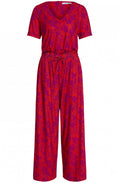 Red Patterned Jumpsuit