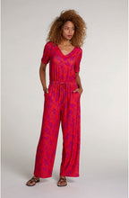 Red Patterned Jumpsuit