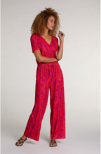 Red Patterned Jumpsuit