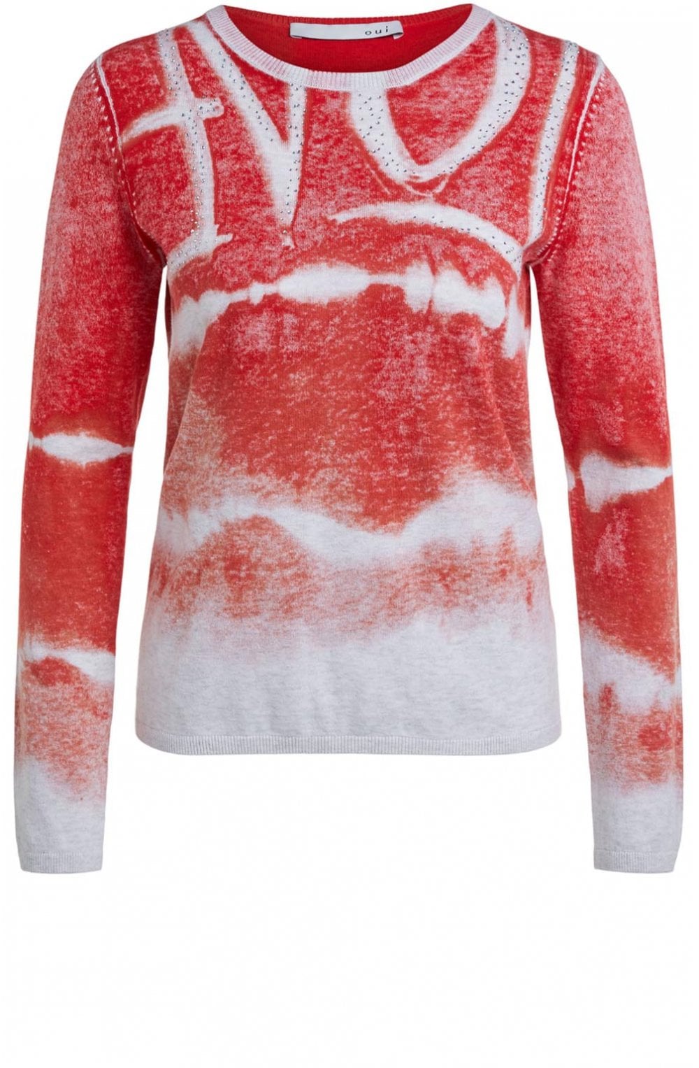 Red Rhinestone Detailed Jumper