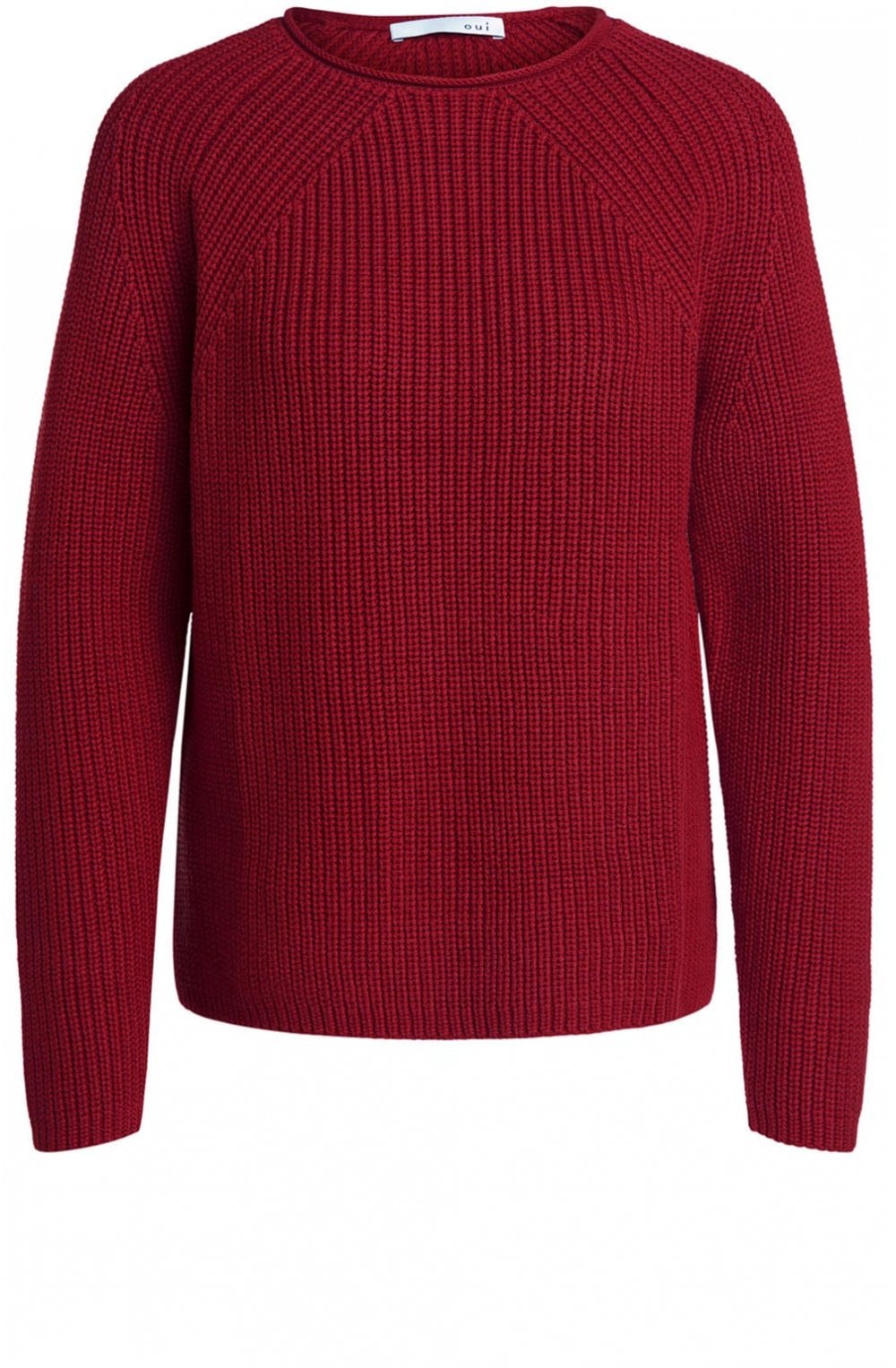 Red Ribbed Knit Jumper