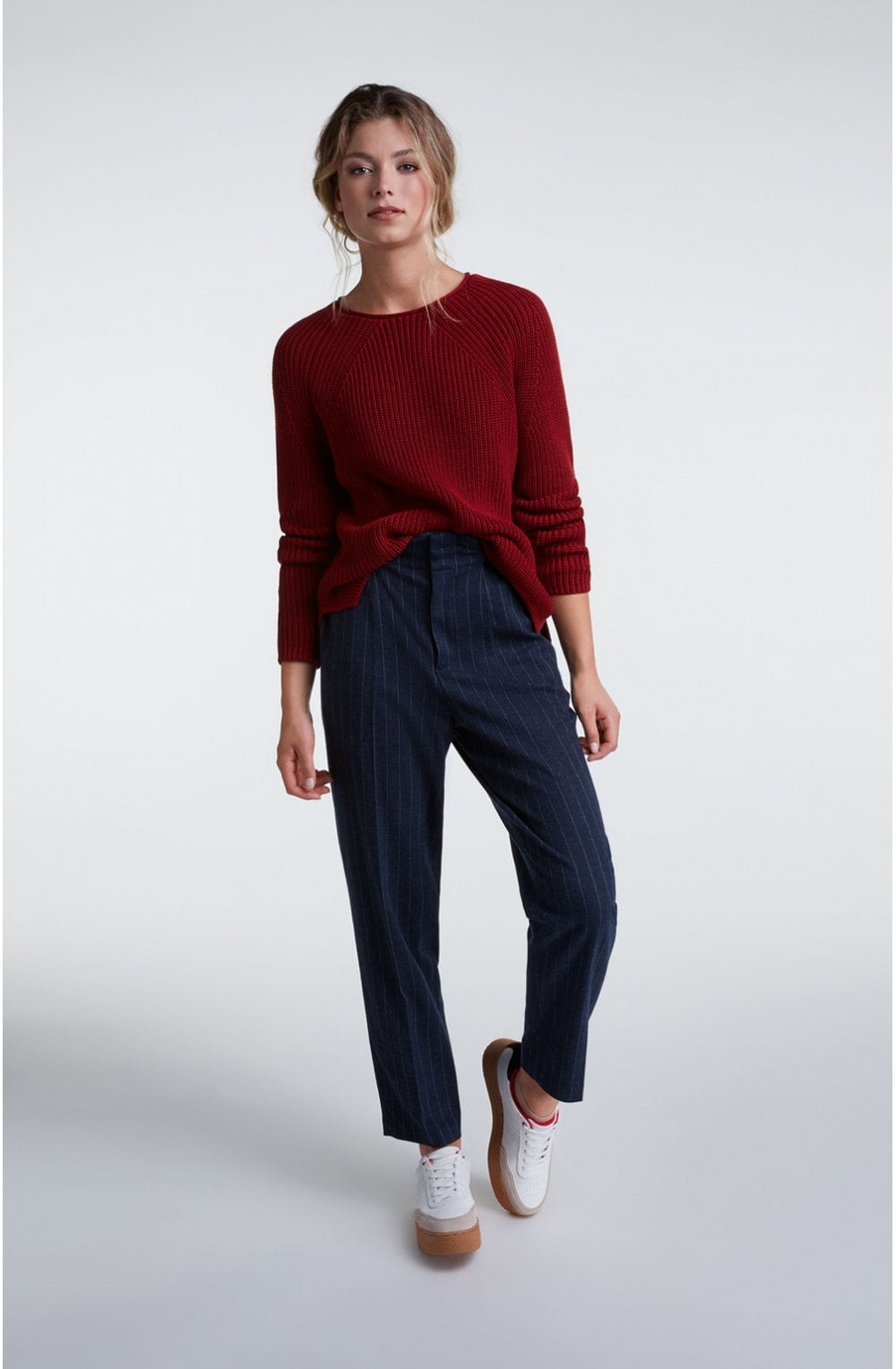 Red Ribbed Knit Jumper